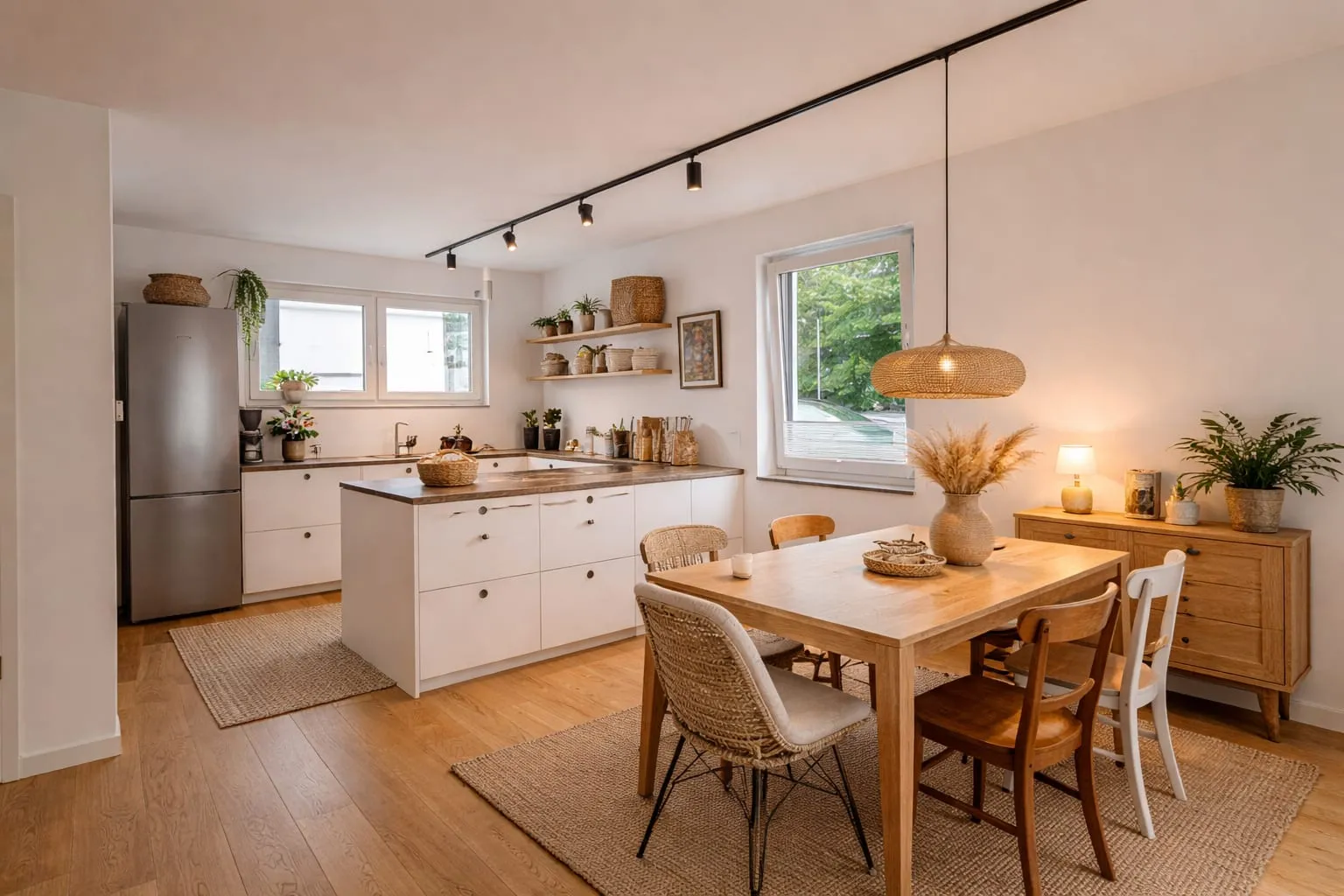 offene Küche / Esszimmer / Wohnzimmer